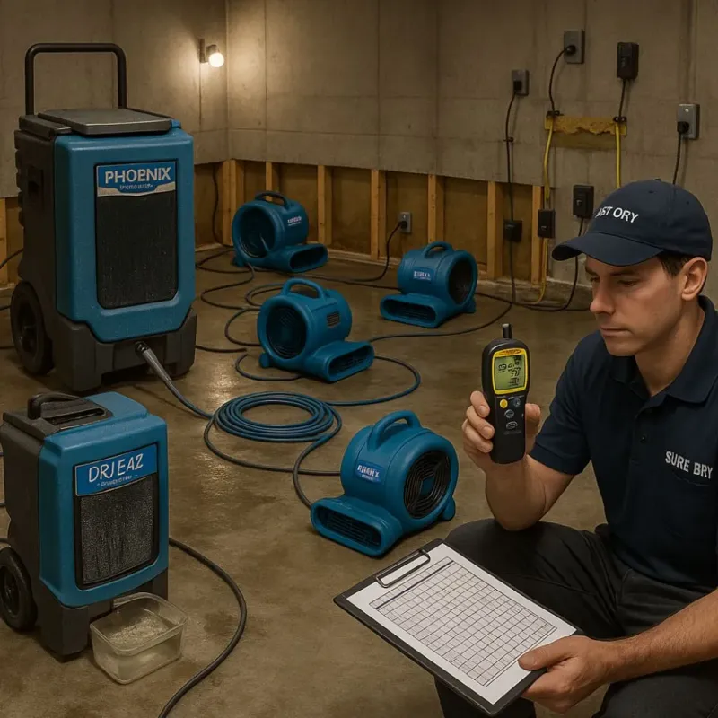 Structural Drying and Dehumidification process in Titus County, TX